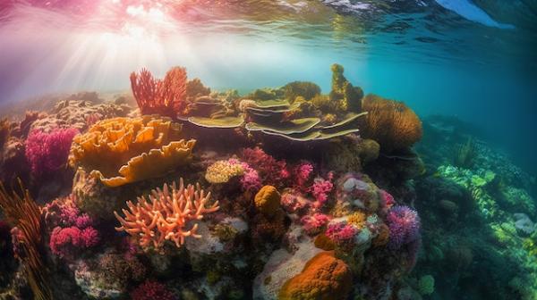 L'île est entourée d'un récif corallien incroyablement riche